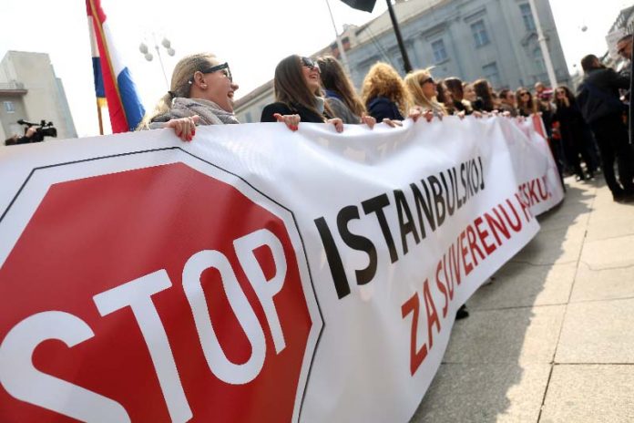 Protest against Istanbul Convention in Zagreb